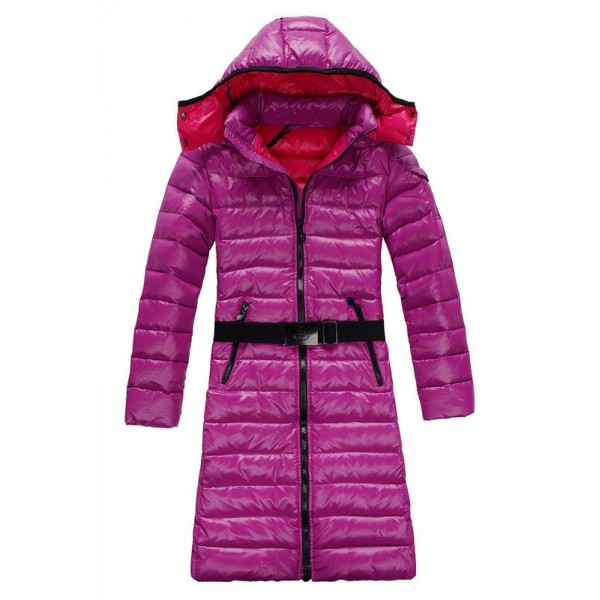 Moncler Rosa Mock colletto e cintura lunga Cappotti uscita